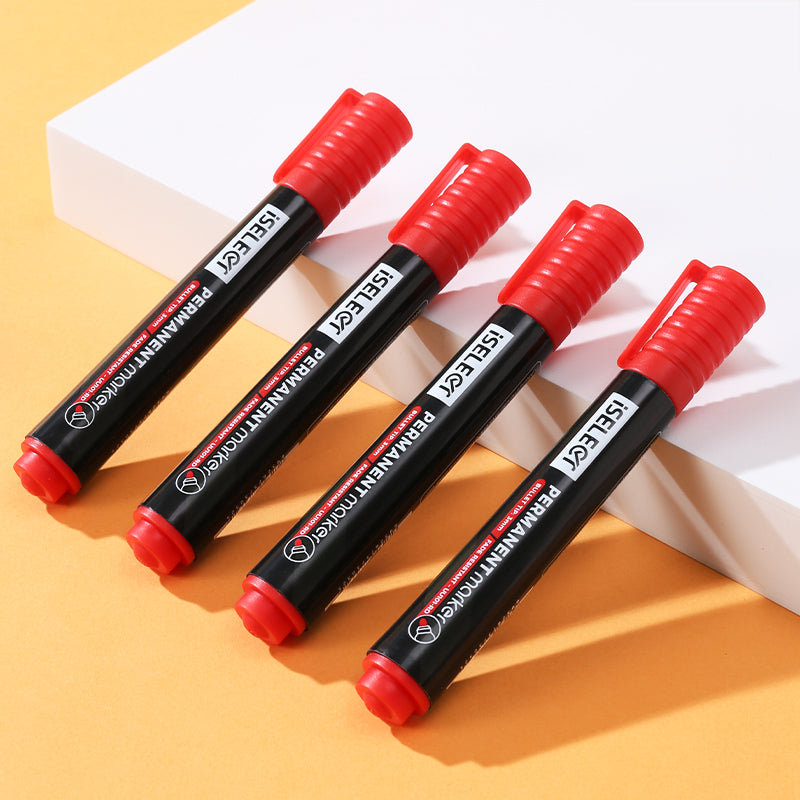 iSelect Permanent marker-2.0mm-RD | Red ink | Bullet-tip | Fade- resistant | Smooth writing | Non-toxic