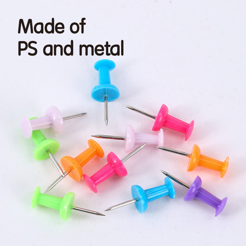 iSelect Push pin -23mm-50pcs | Assorted colors | Rust-free metal