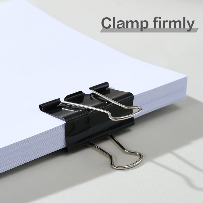 Select Binder Clips-1-51mm-12pcs |  Smooth clamping | Sleek Metallic Finish | Curved Clip