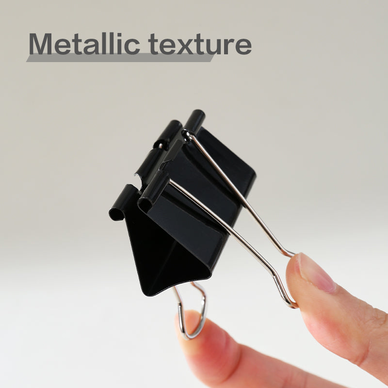 Select Binder Clips-1-51mm-12pcs |  Smooth clamping | Sleek Metallic Finish | Curved Clip