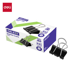 iSelect Binder Clips-5-19mm-12pcs | Smooth clamping | Sleek Metallic Finish | Curved Clip