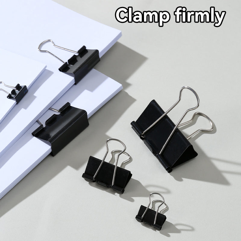 iSelect Binder Clips-5-19mm-12pcs | Smooth clamping | Sleek Metallic Finish | Curved Clip