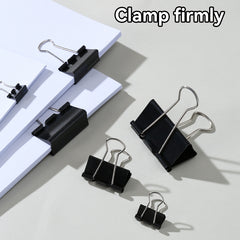 iSelect Binder Clips-5-19mm-12pcs | Smooth clamping | Sleek Metallic Finish | Curved Clip