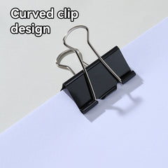 iSelect Binder Clips-5-19mm-12pcs | Smooth clamping | Sleek Metallic Finish | Curved Clip