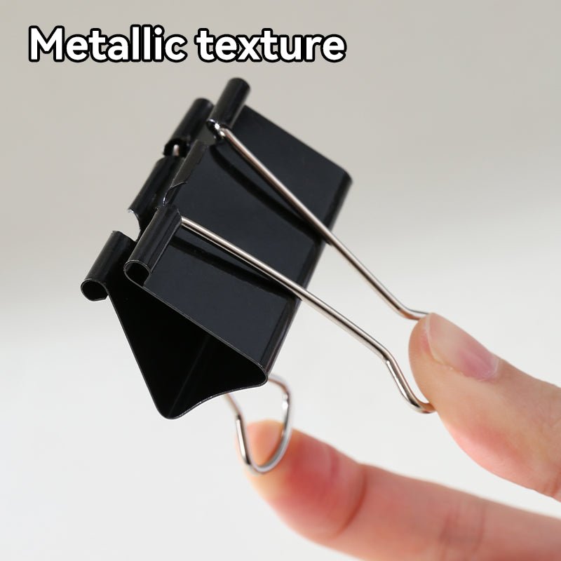 iSelect Binder Clips-6-15mm-12pcs | Smooth clamping | Sleek Metallic Finish | Curved Clip